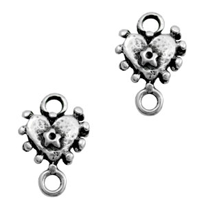 Anh&auml;nger Metall TQ Zwischenst&uuml;ck Herz Antique silber