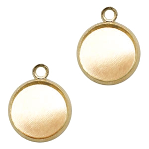 Metall Fassung Anh&auml;nger f&uuml;r Cabochon 12mm Gold