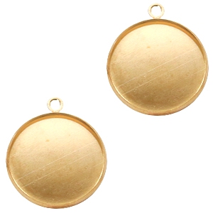 Metall Fassung Anh&auml;nger f&uuml;r Cabochon 20 mm Gold
