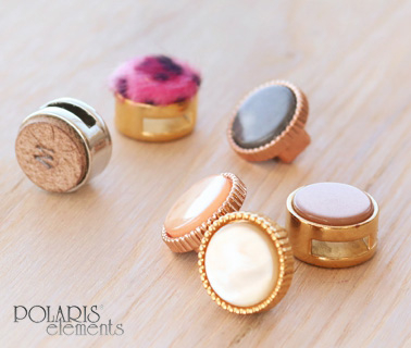 Cuoio Fassungen / Schieber f&uuml;r 8 mm Leder und 12 mm Cabochon