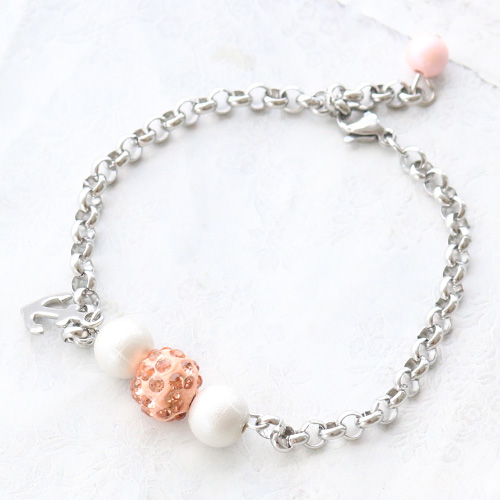 PASSENDE Armb&auml;nder und Ohrringe mit Perlen aus Acryl matt mit Pearl Coating + Strass Perlen