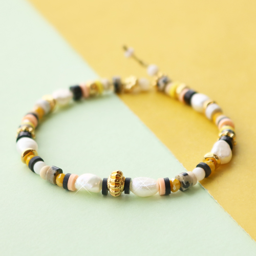 Sommerketten und Armb&auml;nder mit Naturstein Perlen disc:
