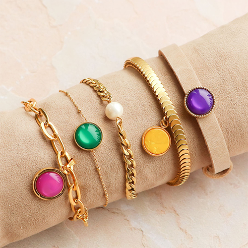 Schmucksets mit bunten Polaris-Cabochons erstellen