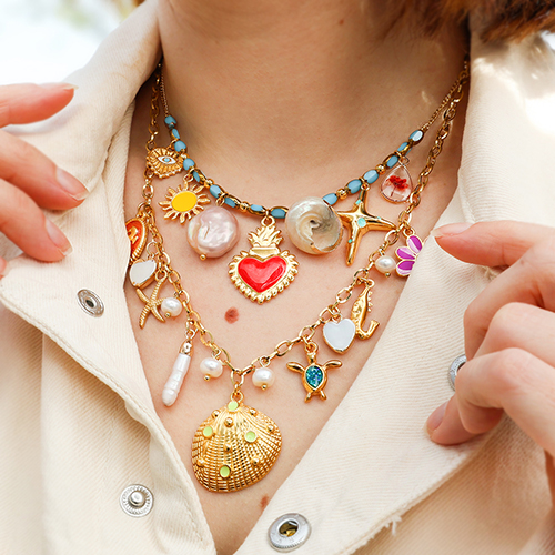 Sommerliche Schmuck-Ideen mit Anh&auml;ngern aus DQ-Metall mit Emaille