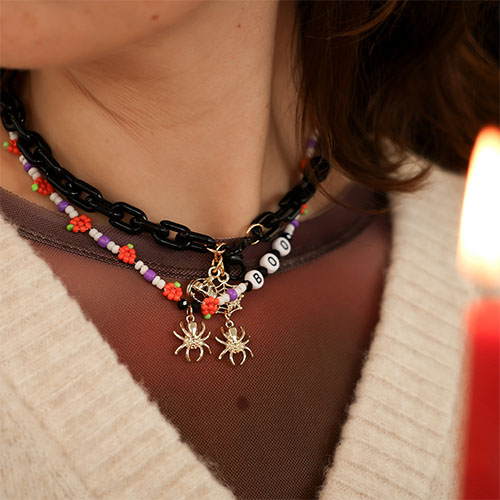 Mix & Match! Halloween-Schmuck mit Grusel-Perlen und Anh&auml;ngern!