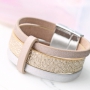 Metallic Imitat Leder Armb&auml;nder
