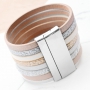 Metallic Imitat Leder Armb&auml;nder