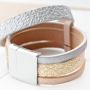 Metallic Imitat Leder Armb&auml;nder