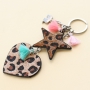 Schl&uuml;sselanh&auml;nger mit Imitat Leder Hairy und Stainless Steel! Leopard ist meine Lieblingsfarbe!