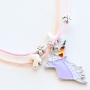 KInderschmuck im Einhorn Stil mit farbigen Metall Anh&auml;ngern