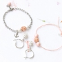 PASSENDE Armb&auml;nder und Ohrringe mit Perlen aus Acryl matt mit Pearl Coating + Strass Perlen