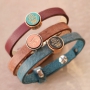 Neue Inspiration mit Holz Cabochons,Cuoio Armb&auml;ndern und Macram&eacute; Band