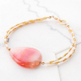 Schmuck aus Halbedelsteinperlen in warmen Farben