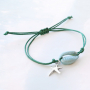 Sommerlicher Schmuck mit neuen Kaurimuscheln, Macram&eacute; Band und DQ Leder