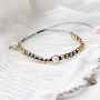 Mit Macram&eacute; Band, S&uuml;&szlig;wasserperlen und DQ Metall fertigen Sie diese Armb&auml;nder!