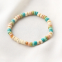 Armb&auml;nder und Ohrringe mit Kokos Perlen im Bohemian Stil: