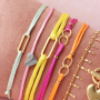 Inspiration f&uuml;r die Herstellung trendiger Armb&auml;nder mit Zwischenst&uuml;cken aus Edelstahl und Satinfband