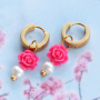 Eleganten Schmuck mit Rosen-Perlen, Rocailles und Edelstahlzubeh&ouml;r herstellen.