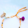Farbenfrohe Armb&auml;nder designen mit 1,5 cm gro&szlig;en Quasten, Macram&eacute;-Band und verschiedenen Perlen!