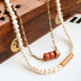 Ideen f&uuml;r eleganten Schmuck mit goldgesprenkelten griechischen Keramikperlen in Designerqualit&auml;t