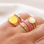 Kombinieren Sie die Ringe mit Emaille und selbst gemachte Ringe