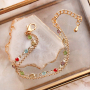 Messing-Gliederketten mit Kristallglas und Emailledetails f&uuml;r wundersch&ouml;ne Schmucksets