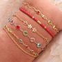 Messing-Gliederketten mit Kristallglas und Emailledetails f&uuml;r wundersch&ouml;ne Schmucksets