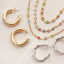 Messing-Gliederketten mit Kristallglas und Emailledetails f&uuml;r wundersch&ouml;ne Schmucksets
