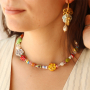 Satementschmuck mit Schmuckdesigns mit griechischen DQ-Keramikbl&uuml;tenperlen 